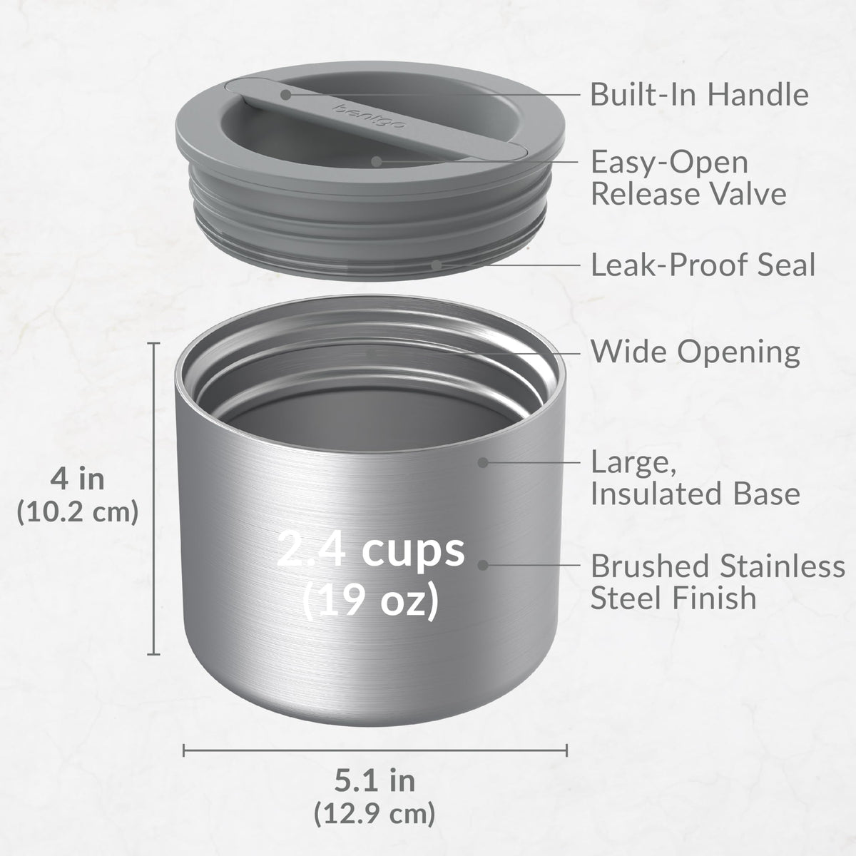 Bentgo insulated container closure valve highlights safe pressure release during transport.
