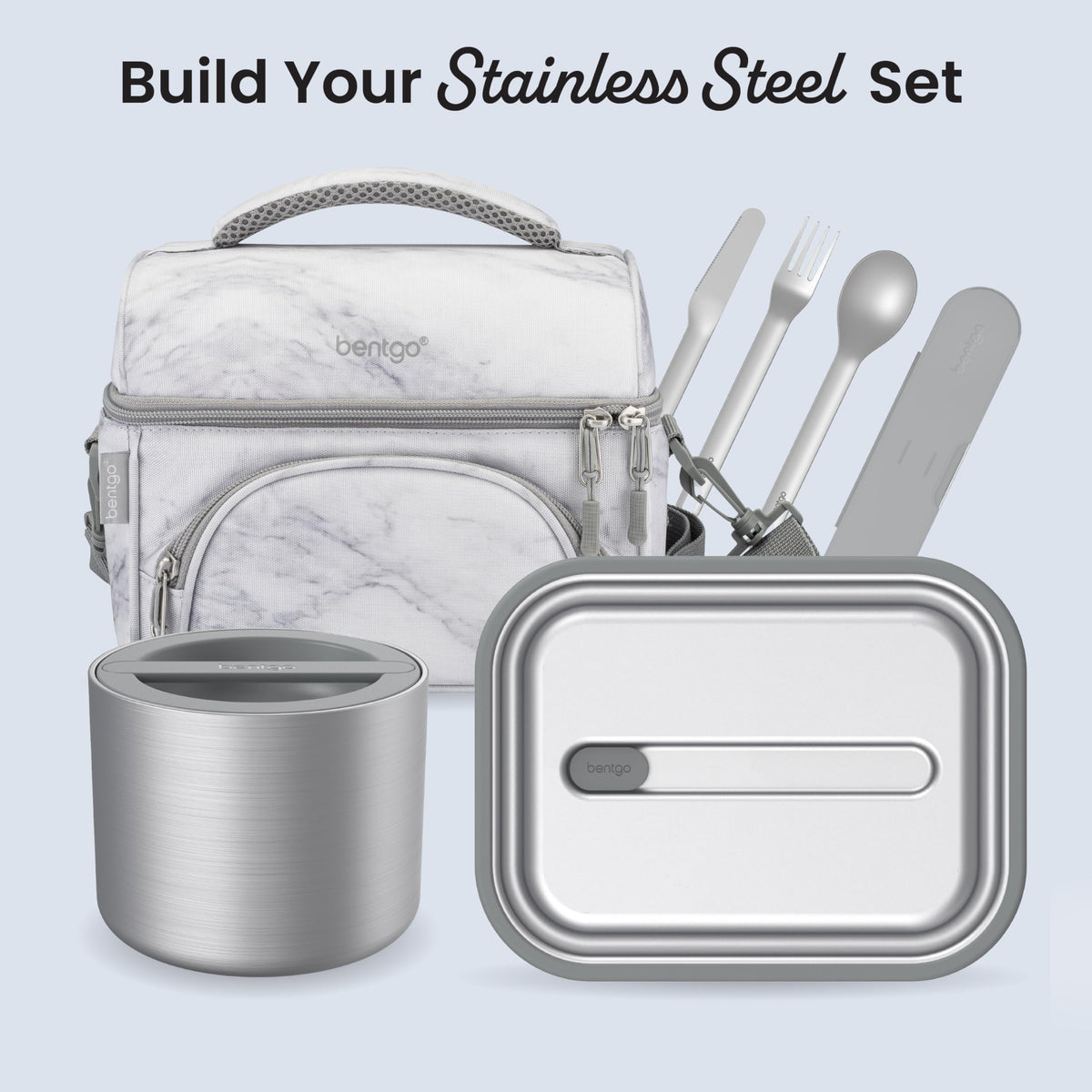 Bentgo on-the-go image demonstrates convenient meals at work or gym.