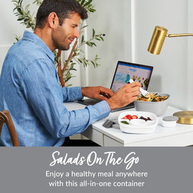 Bentgo toppings tray with four compartments preserves toppings separately for crisp salads