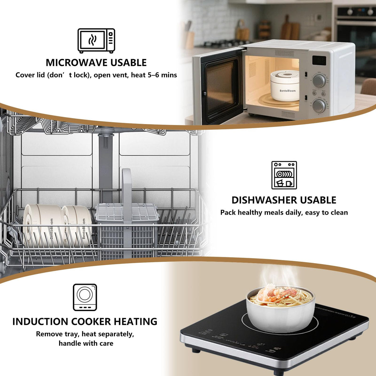 BentoBloom 304 stainless steel interior resists odors for freshness