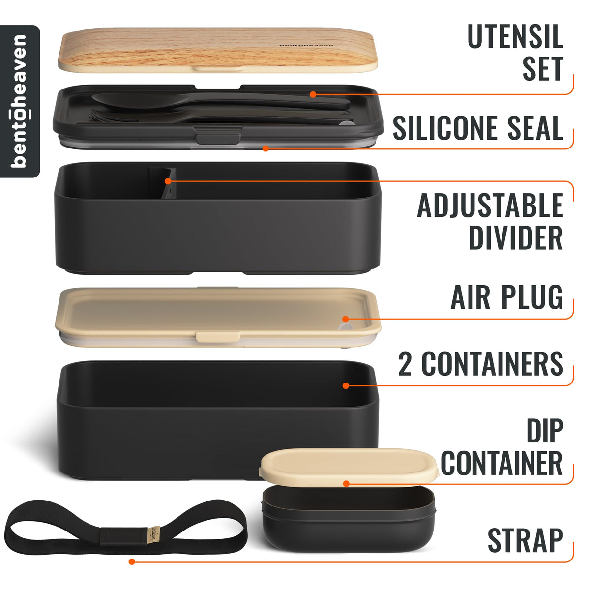 Bentoheaven microwave-safe and dishwasher-safe design for quick reheating and easy cleaning.