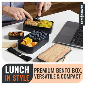 Includes divider and dip container for sauces and dressings in the Bento Box