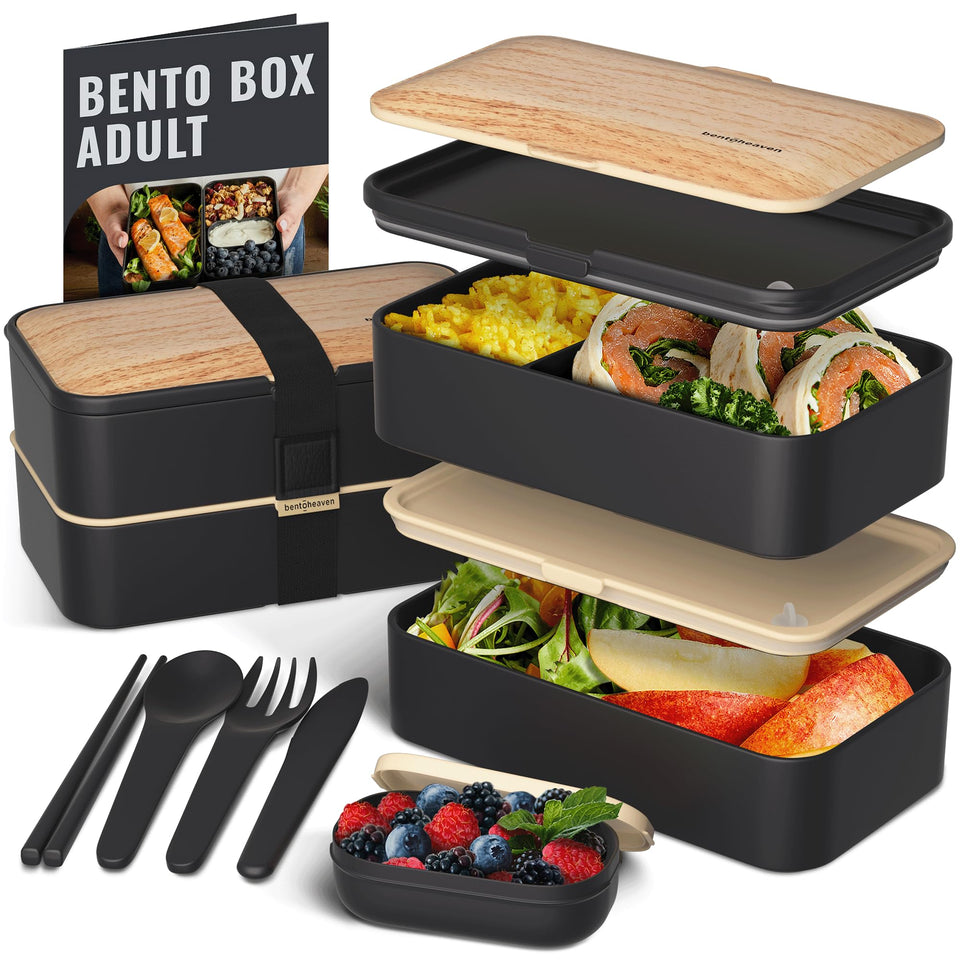 Bentoheaven Premium Bento Box with two compartments for organized meals and easy portions.