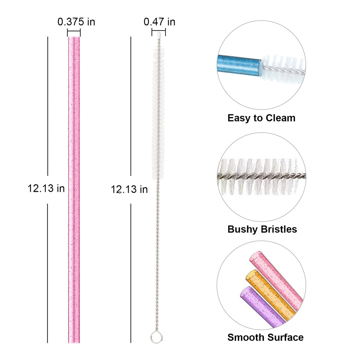 Beonsky cleaning brush included with straw set for quick cleaning.