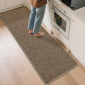 BEQHAUSE kitchen runner taupe 24x72 absorbs spills and protects floors.