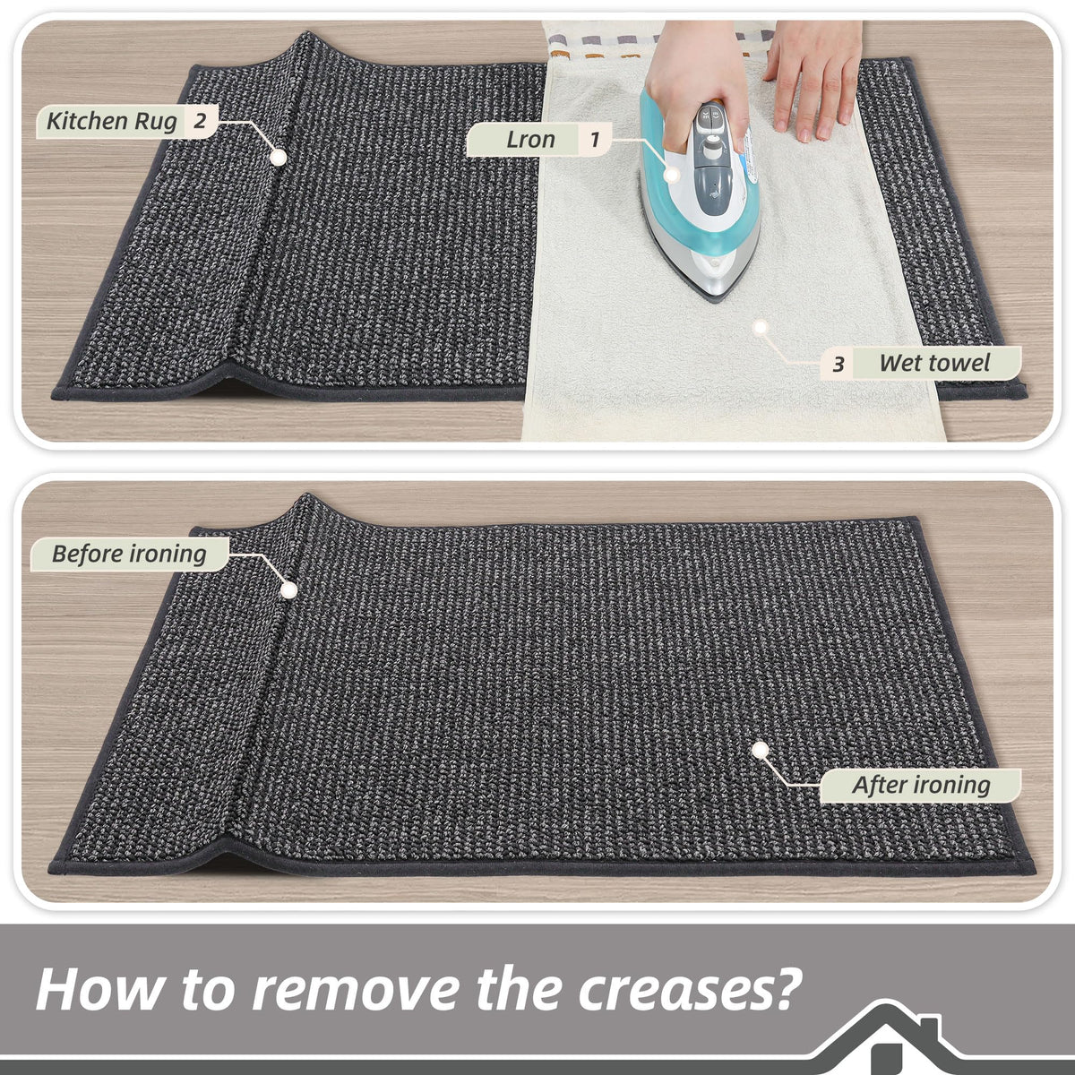 BEQHAUSE charcoal texture enhances decor while protecting floors