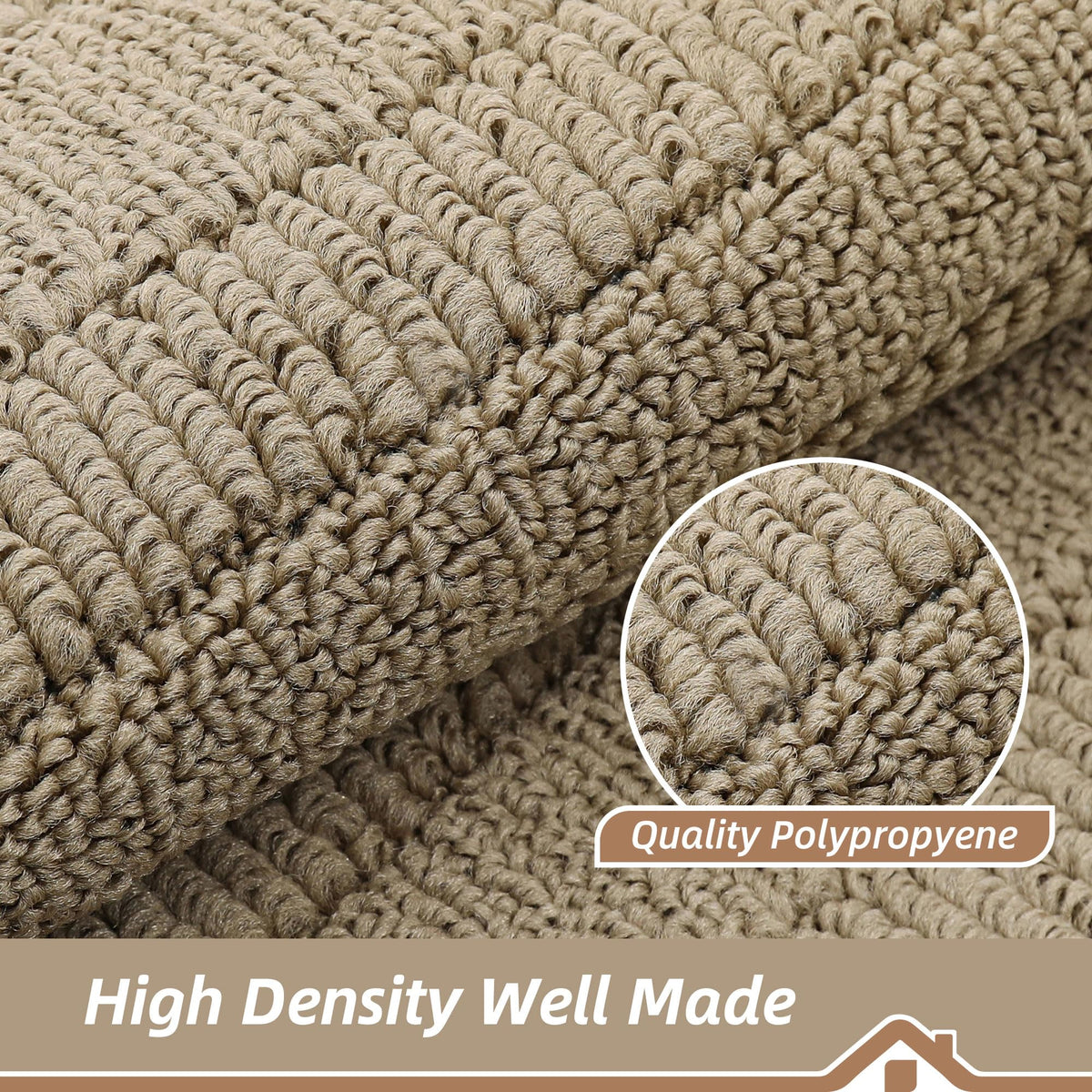 BEQHAUSE edge-locking kitchen mat stays intact during machine washing.
