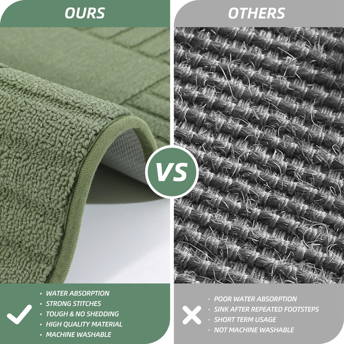 BEQHAUSE edge locking technology minimizes shedding and keeps edges neat.