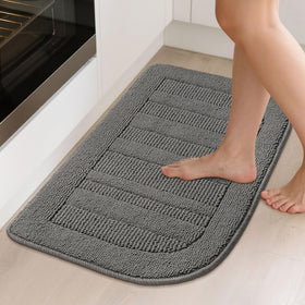 BEQHAUSE absorbent kitchen mat in grey resisting stains for easy upkeep