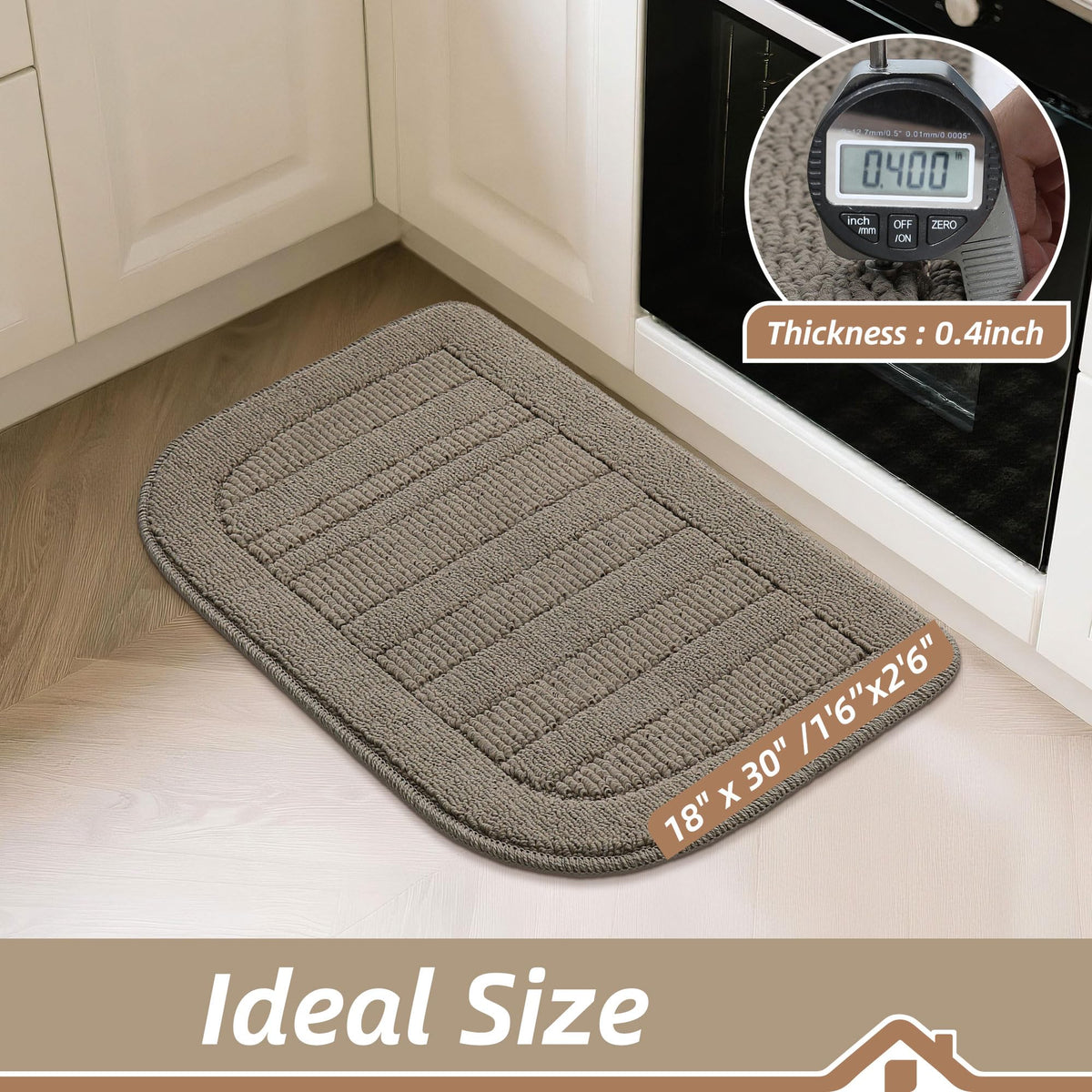 BEQHAUSE washable kitchen mat is easy to machine-clean.