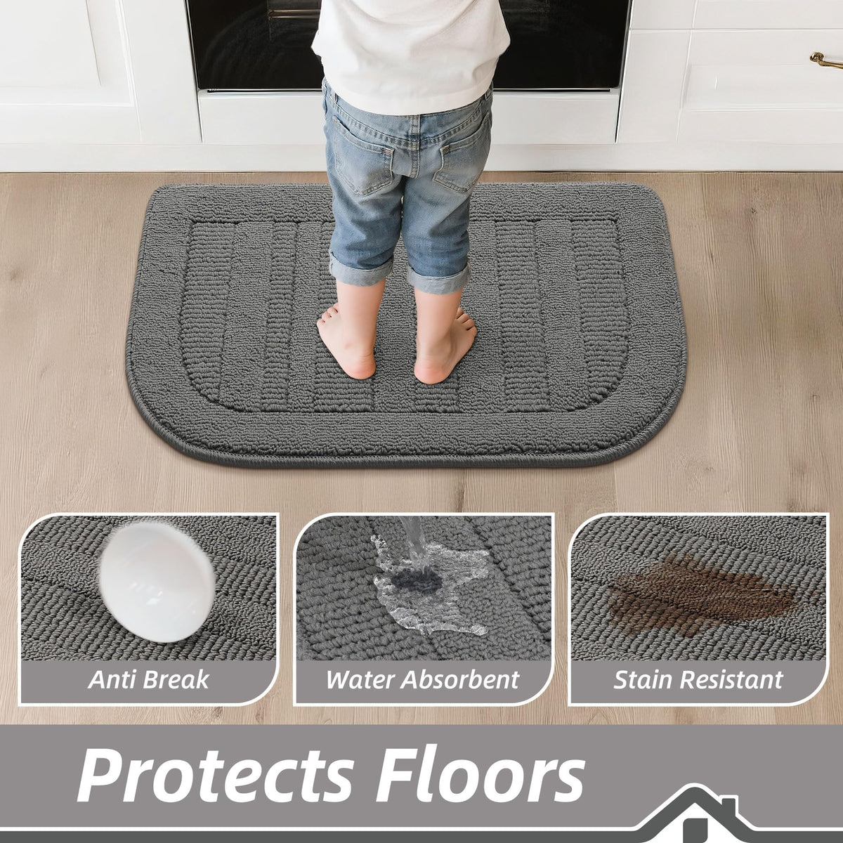 BEQHAUSE kitchen mat is machine washable for quick cleanup