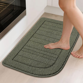 BEQHAUSE absorbent kitchen mat protects floors from spills while cooking.