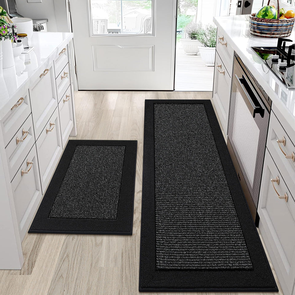 BEQHAUSE kitchen rug 24x36 absorbent surface protects floors from spills
