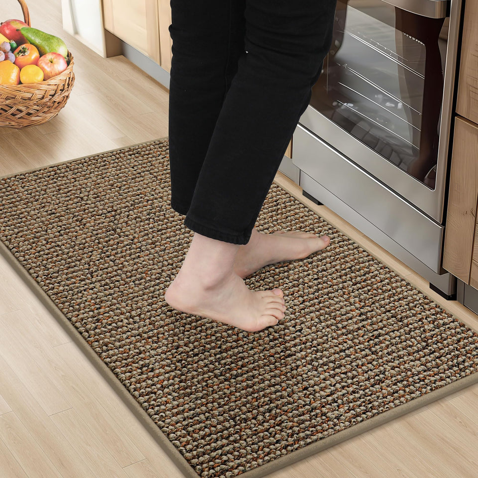 BEQHAUSE kitchen rug absorbent fiber closeup highlighting quick spill absorption