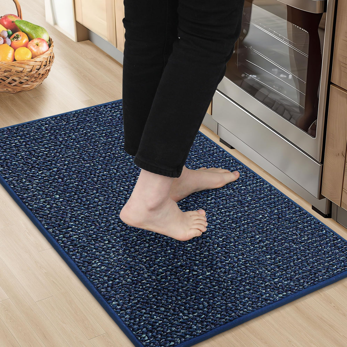BEQHAUSE kitchen rug with strong absorption protects floors from spills.
