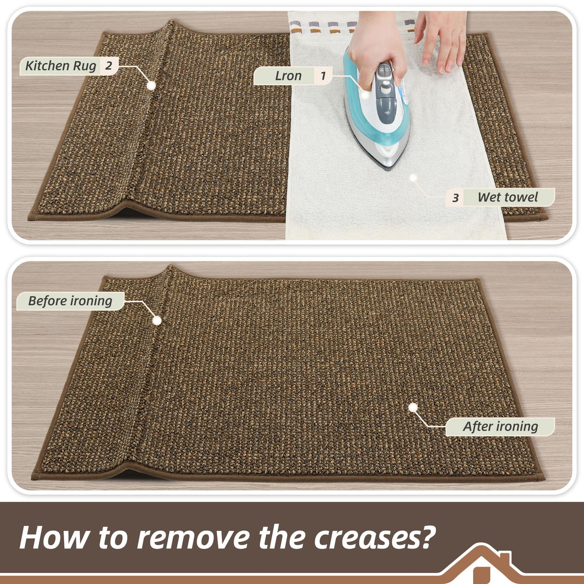 BEQHAUSE versatile rug for kitchen, hallway, or laundry spaces.