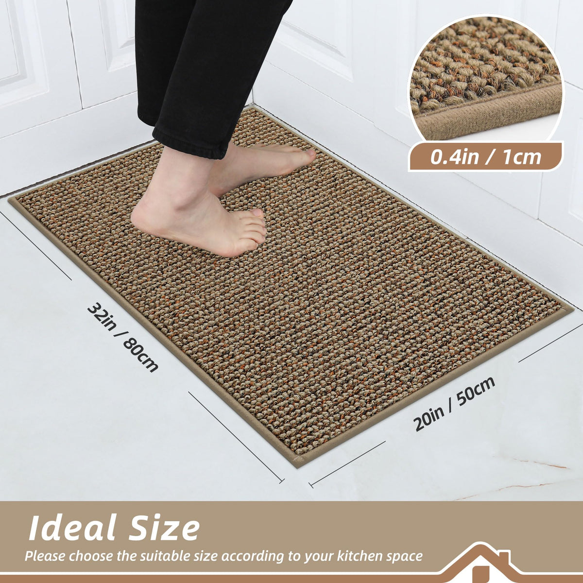 BEQHAUSE kitchen rug water spill cleanup demonstrates easy maintenance after cooking