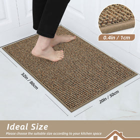 BEQHAUSE kitchen rug water spill cleanup demonstrates easy maintenance after cooking