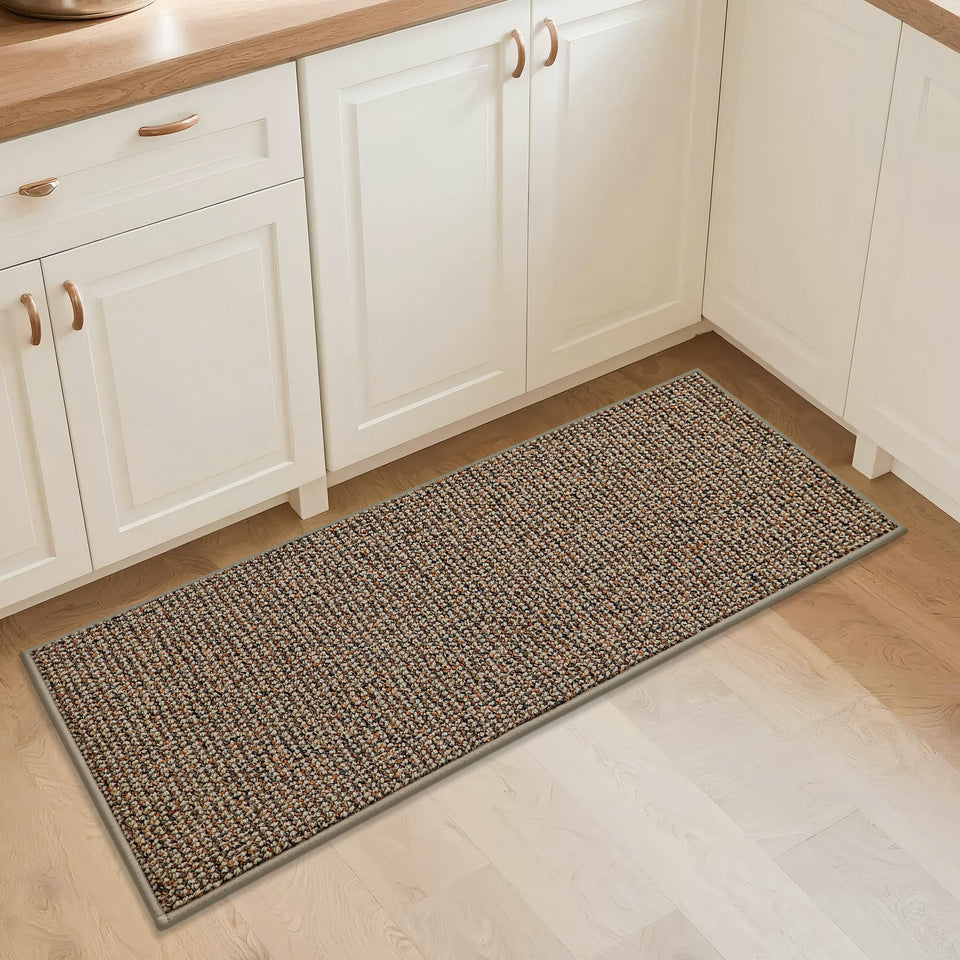 BEQHAUSE kitchen runner 20x48 taupe protects floors from spills and crumbs