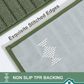 BEQHAUSE two-piece rug set with durable fiber and edge locking for longevity.
