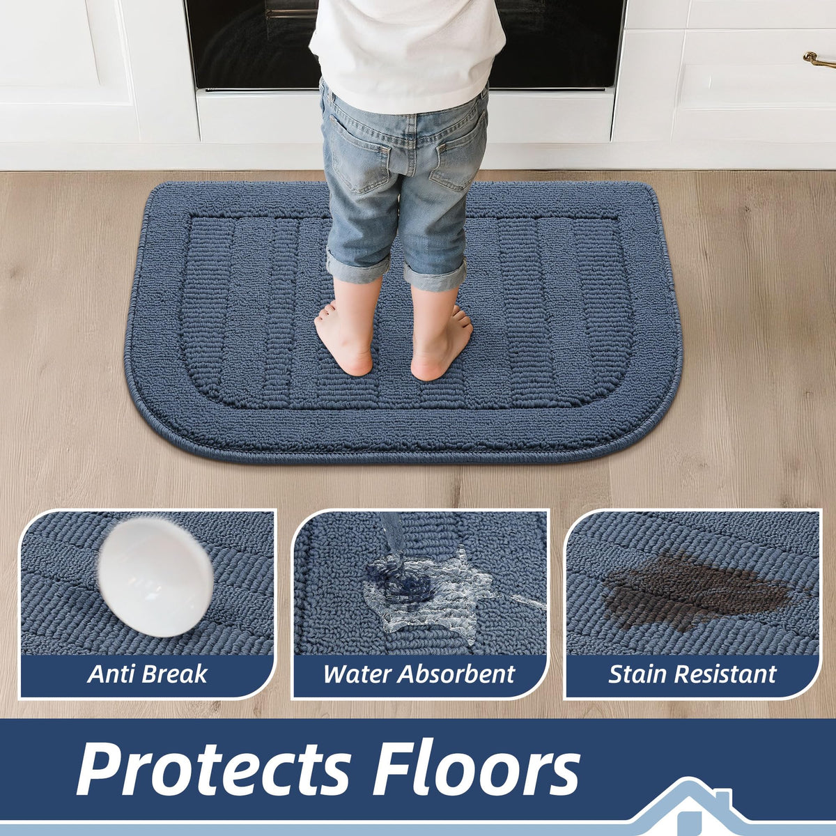 BEQHAUSE machine-washable mat is easy to clean after busy meal prep
