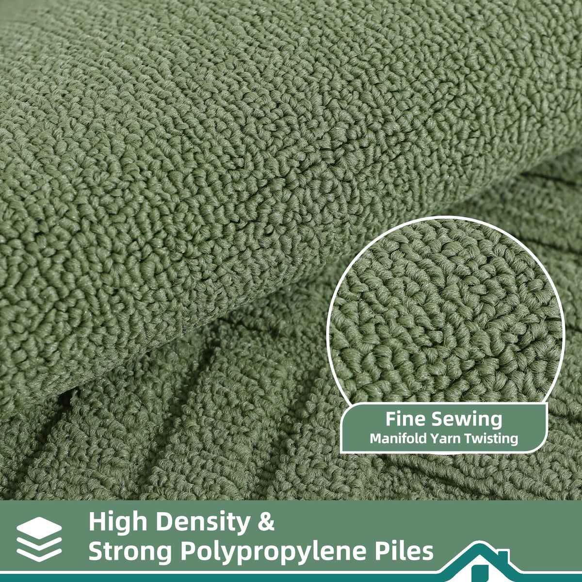 BEQHAUSE polypropylene fibers offer water absorption and stain resistance.