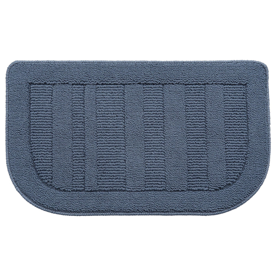 BEQHAUSE semicircular blue kitchen mat with non-slip backing for safer kitchen floors