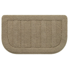 BEQHAUSE semicircular beige kitchen mat with non-slip backing for stable footing.