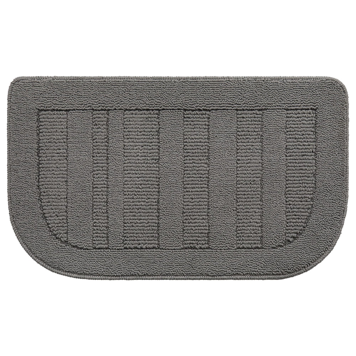 BEQHAUSE semicircular kitchen rug in grey with anti-slip backing for safer standing