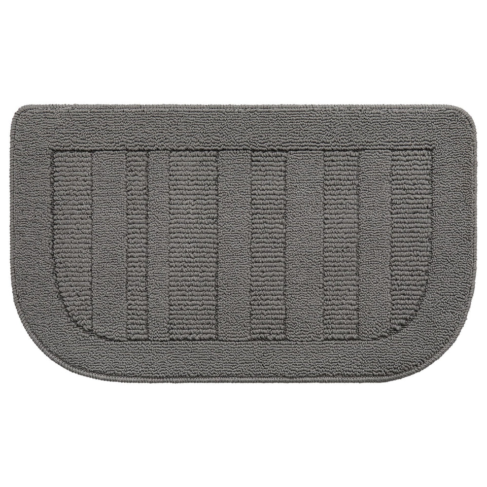 BEQHAUSE semicircular kitchen rug in grey with anti-slip backing for safer standing