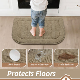 BEQHAUSE stain-resistant kitchen mat guards against oil and sauces.