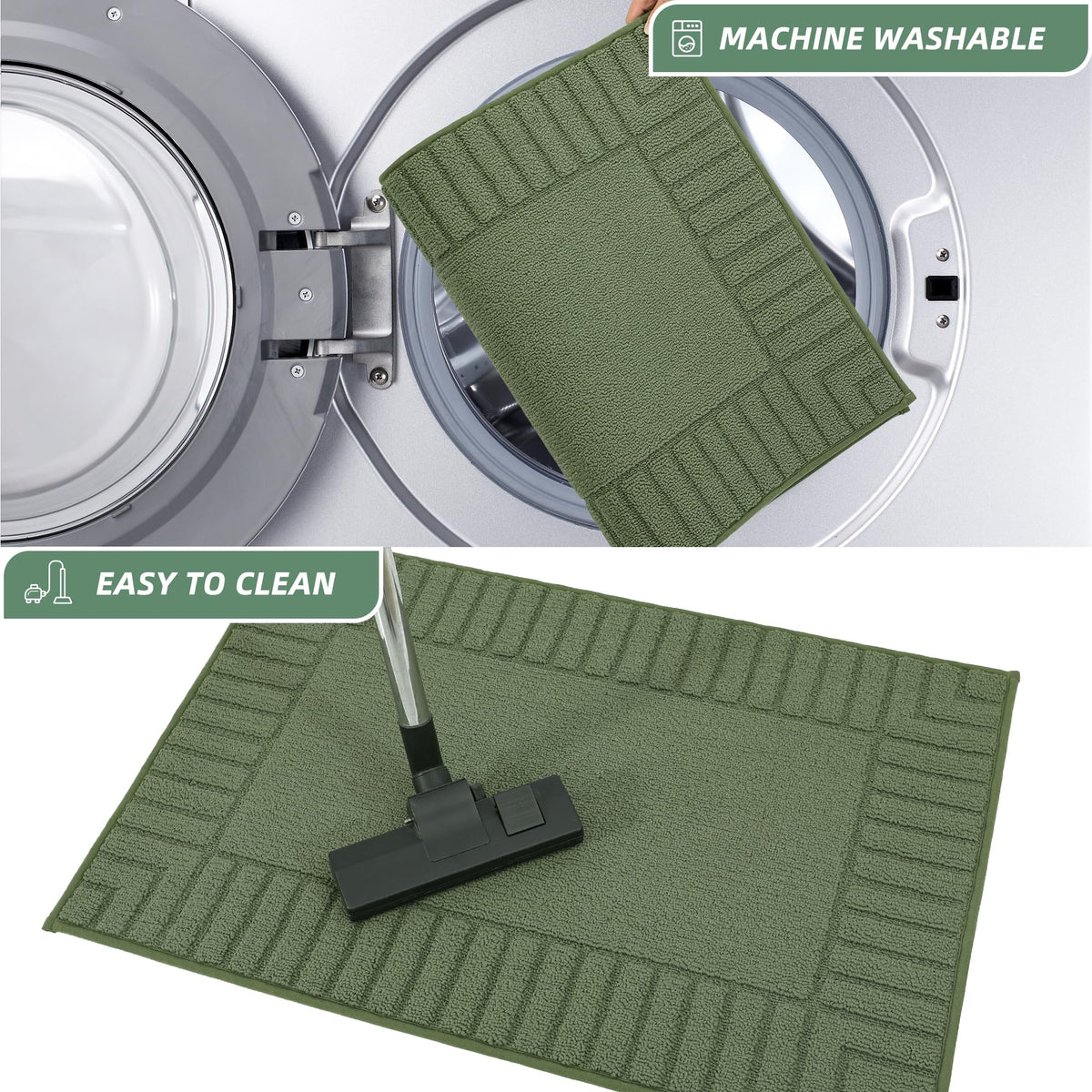 BEQHAUSE non-slip backing helps protect floors from spills and dampness.