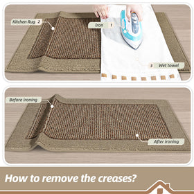 BEQHAUSE non-slip kitchen mat supports safe standing near sink and stove
