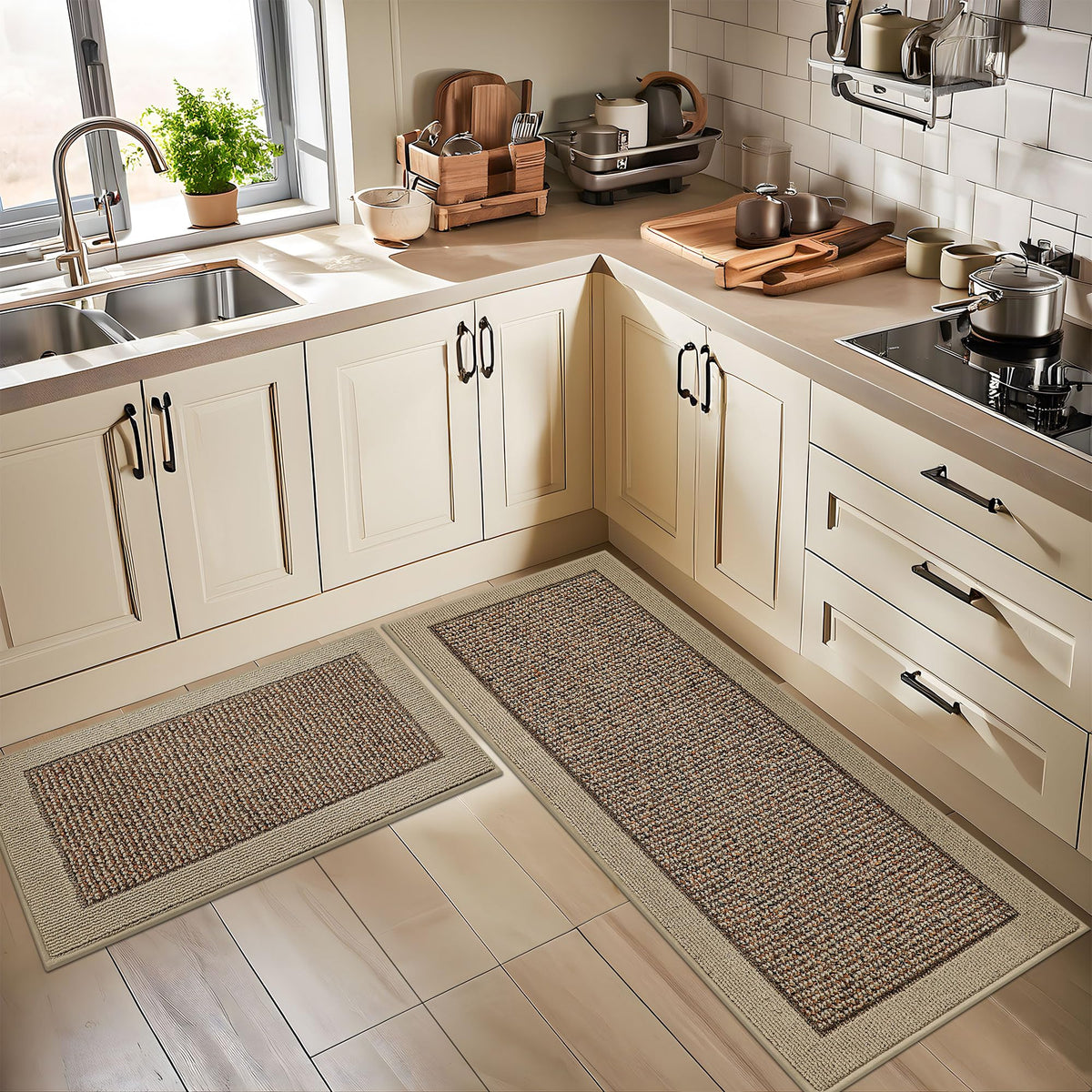 BEQHAUSE machine-washable kitchen rug for simple maintenance
