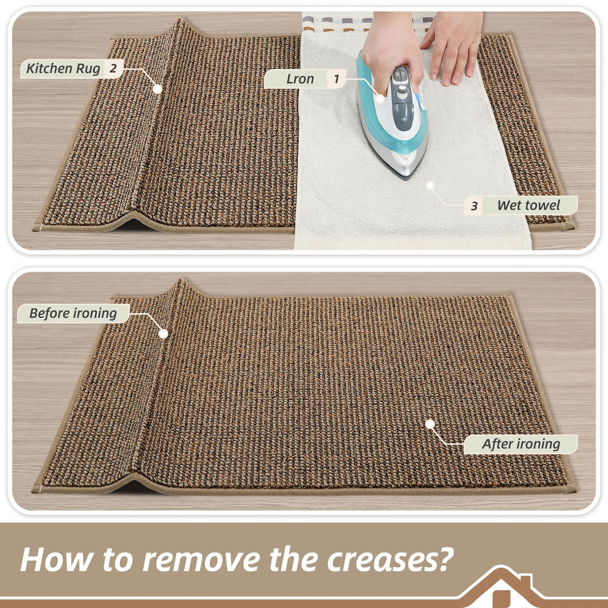 BEQHAUSE large rug guards floors in kitchen, hallway, and laundry zones