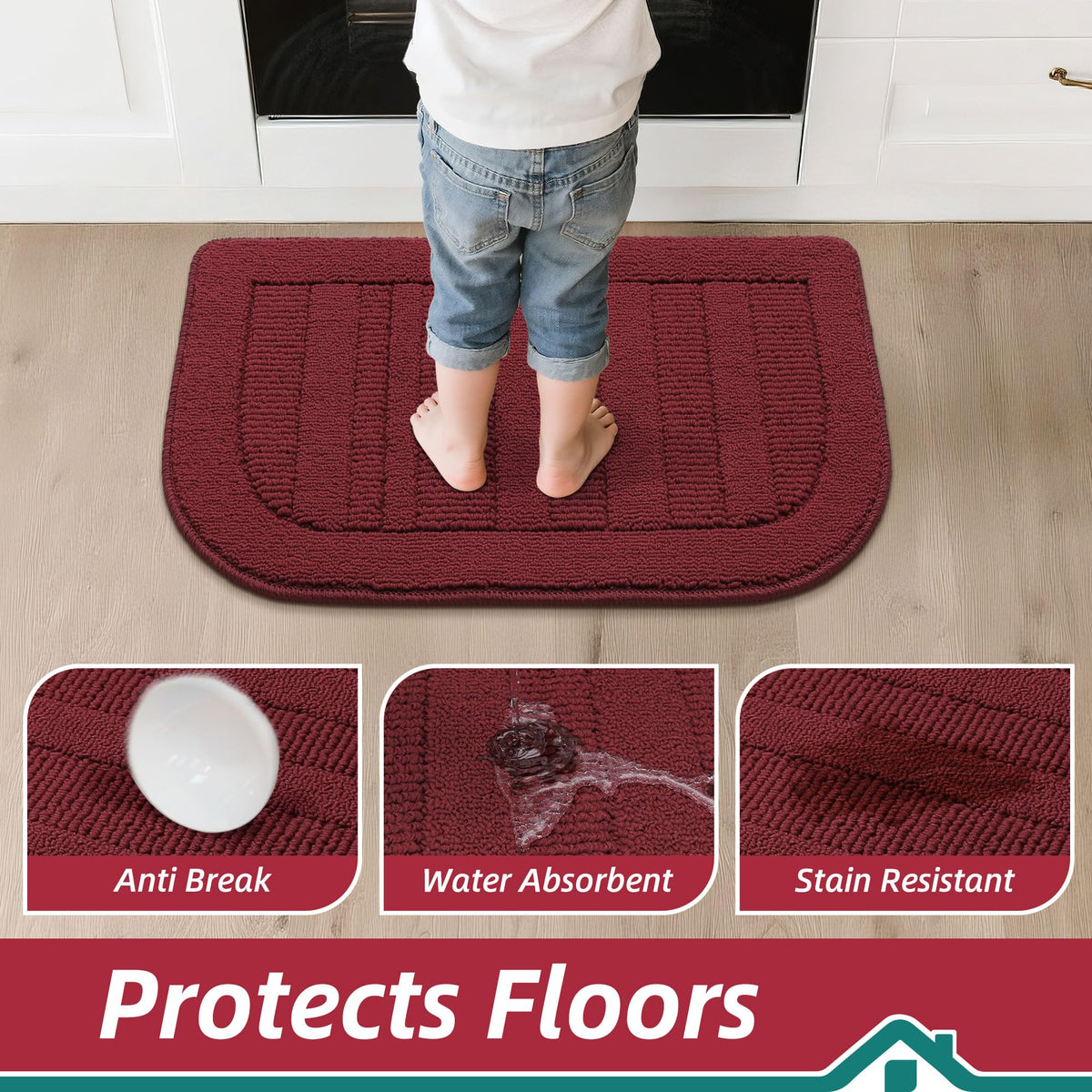 BEQHAUSE absorbent mat catches splashes and protects floors