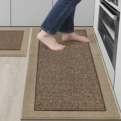 BEQHAUSE kitchen rug 20x32 absorbent taupe protecting floors from spills