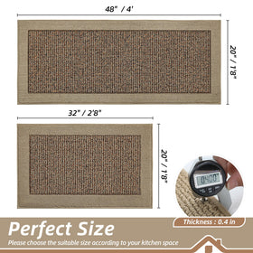 BEQHAUSE kitchen mat 20x48 absorbent taupe near sink catches spills
