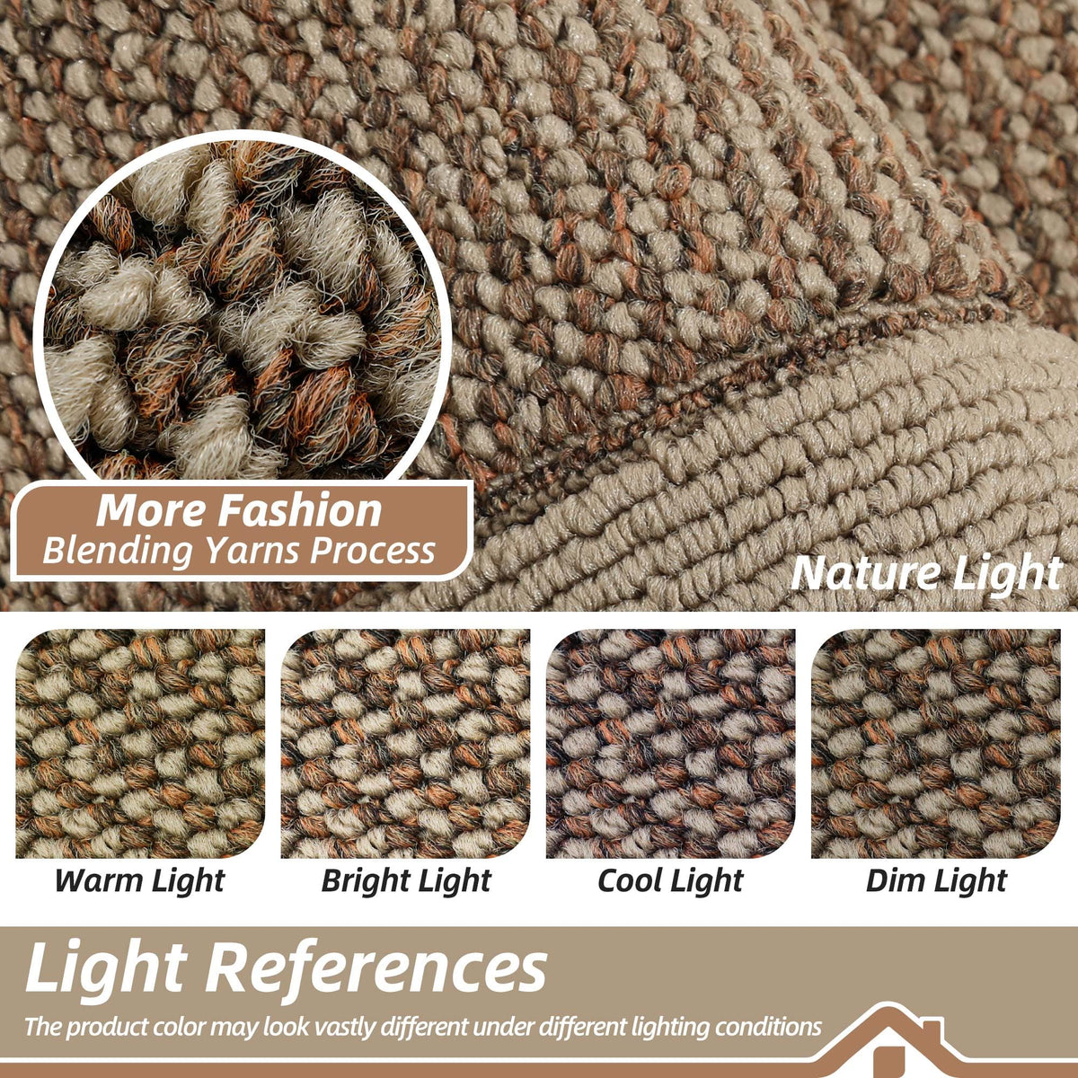 BEQHAUSE durable edge stitching on taupe rug enhances wear