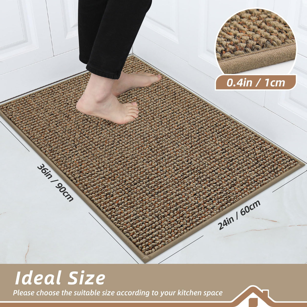 BEQHAUSE rug with non-slip backing stays put on clean, dry floors