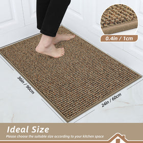 BEQHAUSE rug with non-slip backing stays put on clean, dry floors