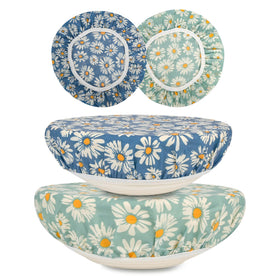 BERBAM beeswax bowl cover two large with daisy design keeps dough fresh