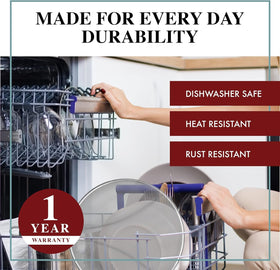 BergKoch Splatter Screen with plastic handle avoids heat transfer.
