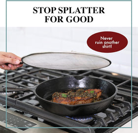 BergKoch Splatter Screen protecting cabinets and counters from oil splatter.