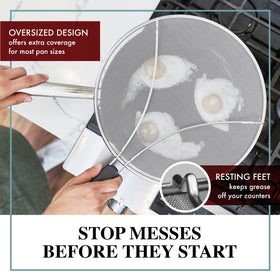 Dishwasher-safe BergKoch splatter screen ready for easy cleanup after frying
