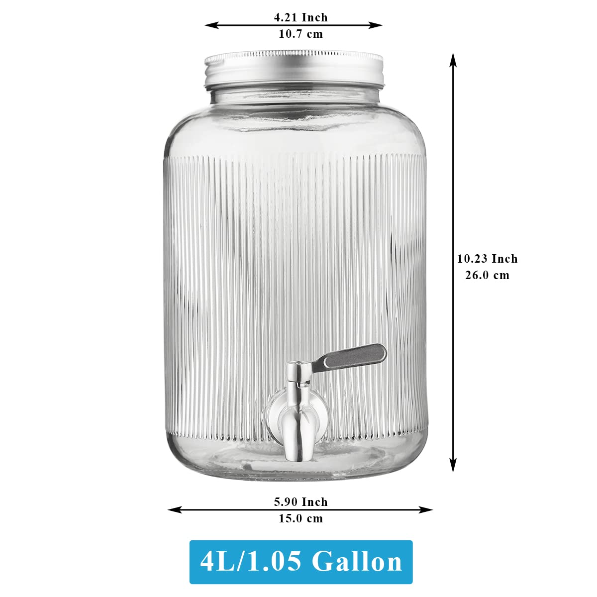 Berglander 1 gallon clear dispenser with wide mouth for fruit additions
