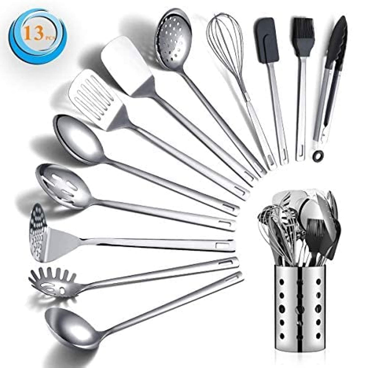 Berglander 13-piece utensils set provides complete tools for daily cooking and easy storage.