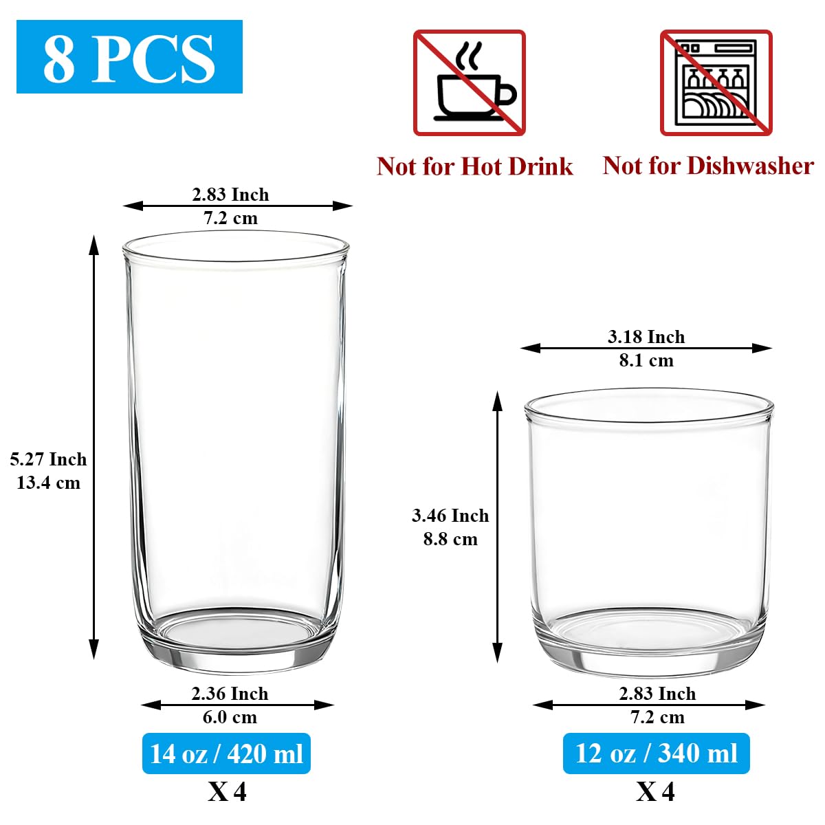 Berglander 14oz highball glass highlighting crystal clear PET