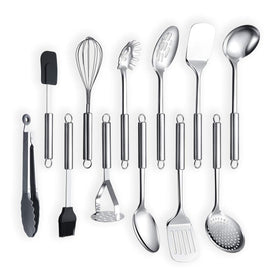 Berglander ladle with balanced stainless steel handle for precise soup serving.