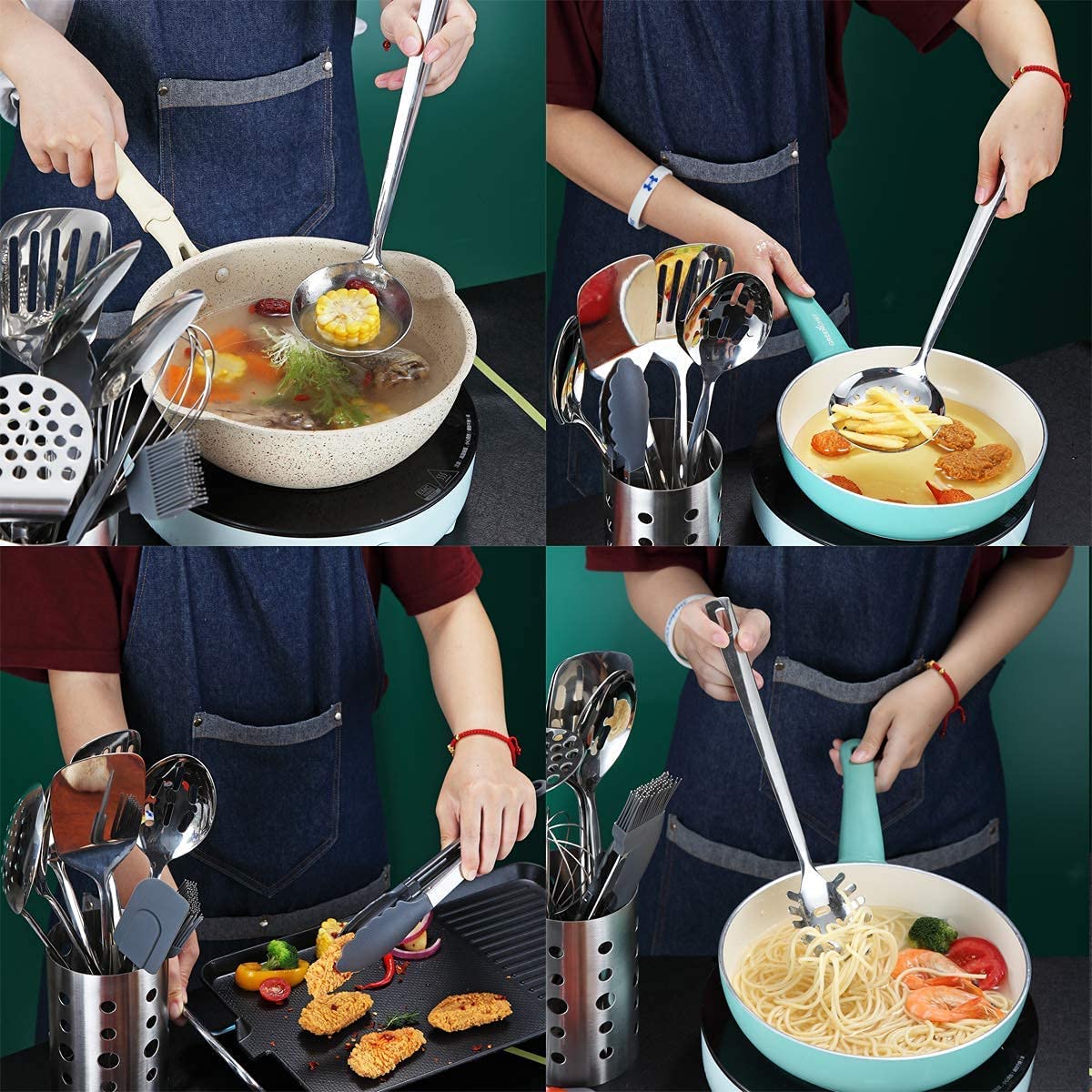 Berglander ergonomic handles provide comfortable grip for extended cooking sessions.
